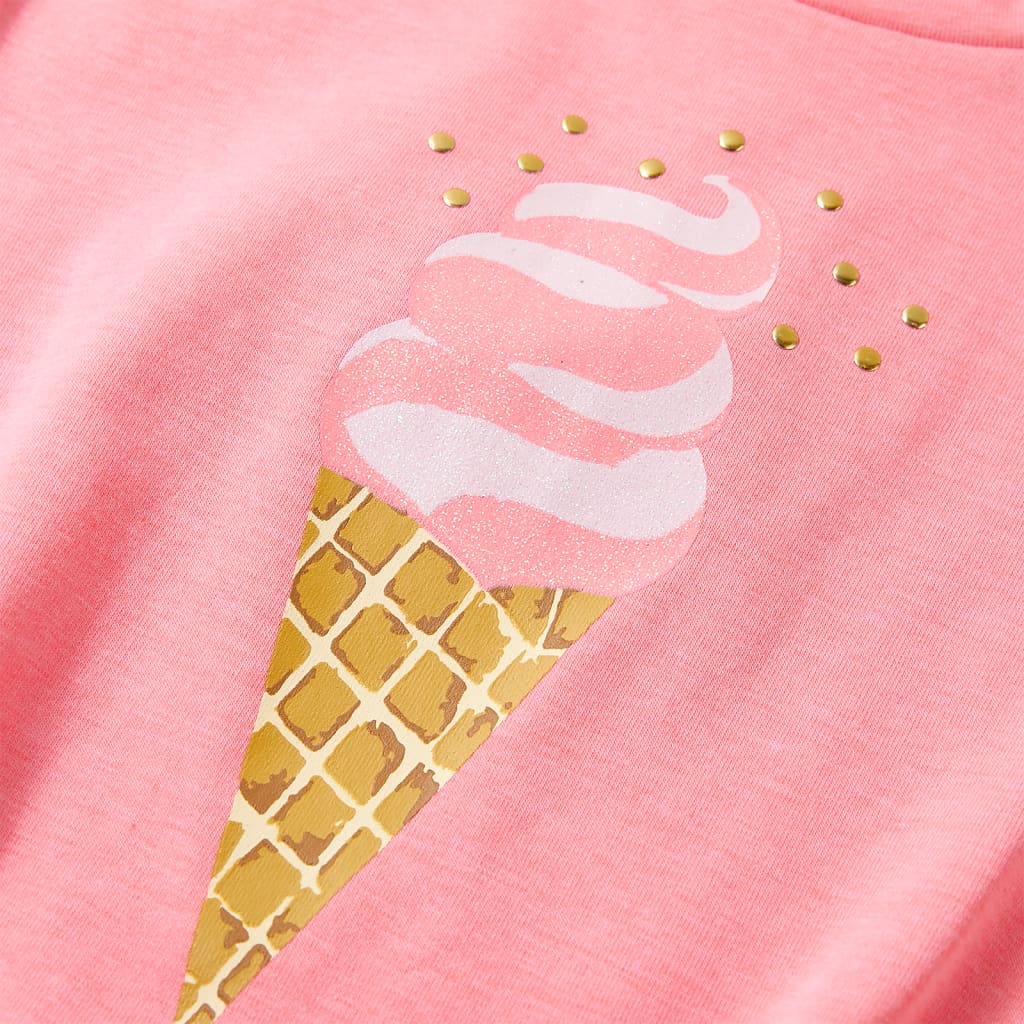 Kindershirt 92 fluorescerend felroze - Image 4