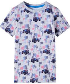 Kindershirt 92 gemêleerd grijs