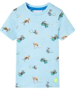 Kindershirt 92 gemêleerd lichtblauw