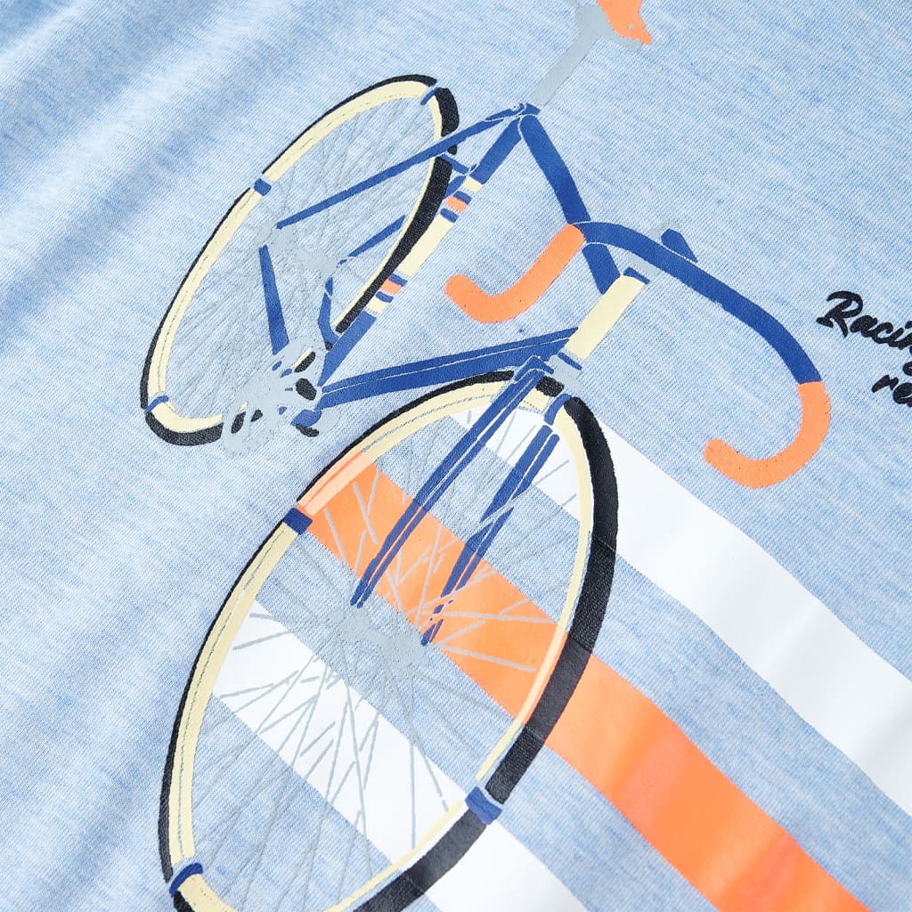 Kindershirt 92 gemêleerd zachtblauw - Image 4