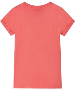 Kindershirt 92 koraalkleurig