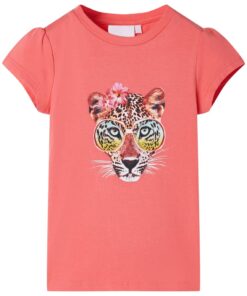 Kindershirt 92 koraalkleurig