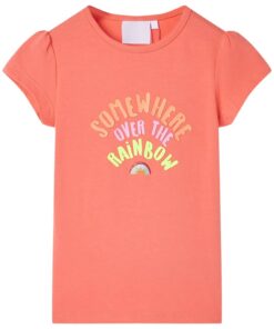 Kindershirt 92 koraalkleurig