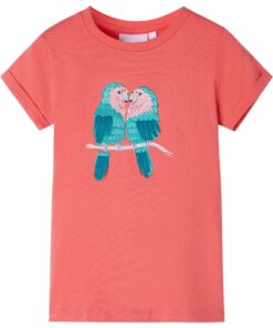 Kindershirt 92 koraalkleurig