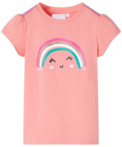 Kindershirt 92 lichtkoraalkleurig