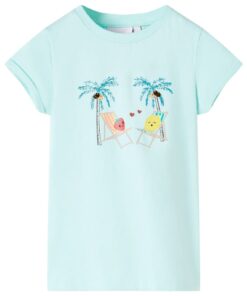 Kindershirt 92 lichtzeeblauw