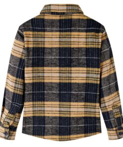 Kindershirt geruit 104 geel en zwart