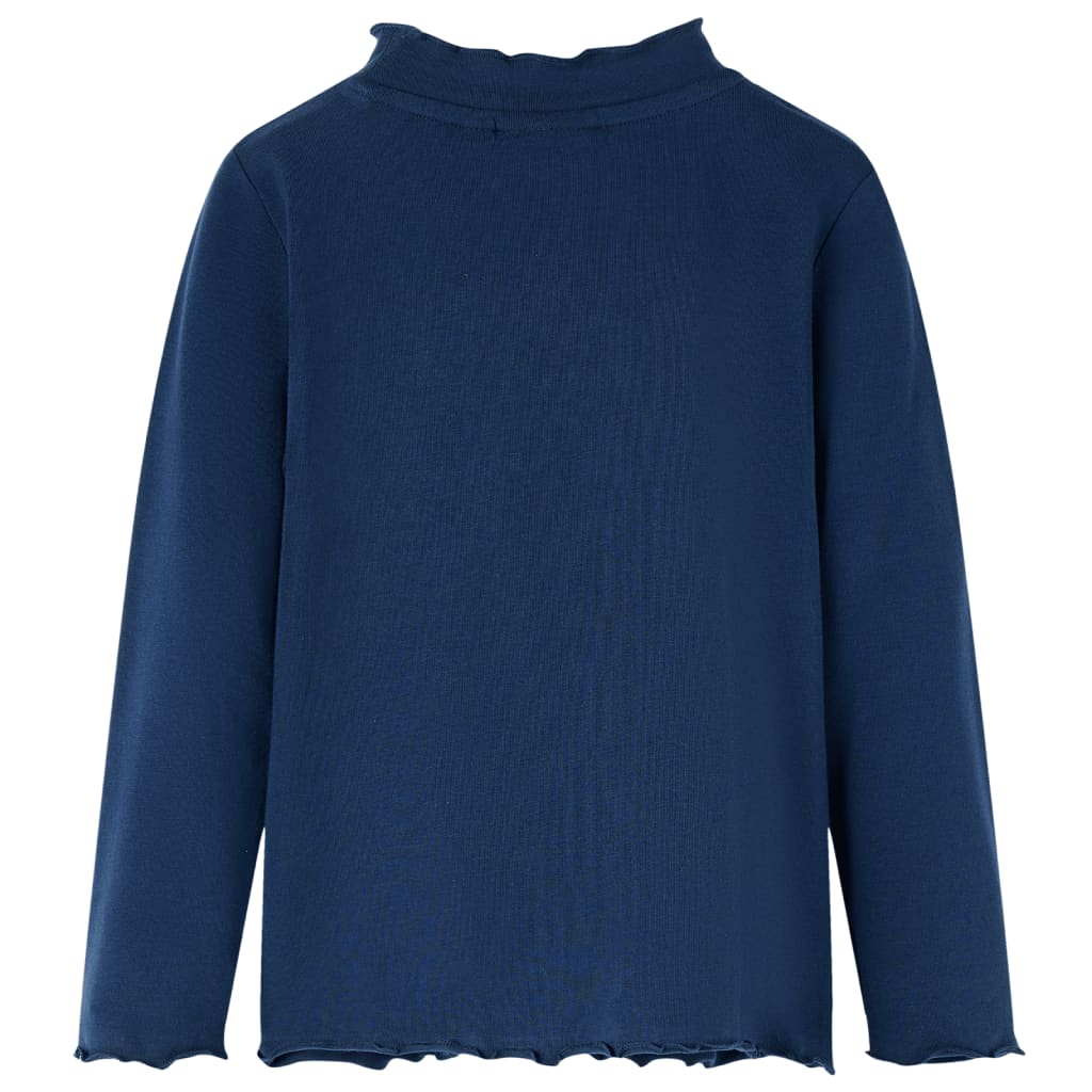 Kindershirt lange mouwen 104 marineblauw