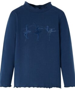 Kindershirt lange mouwen 104 marineblauw