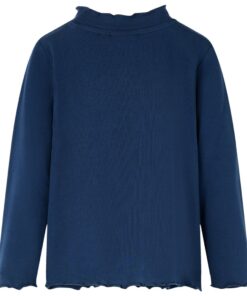 Kindershirt lange mouwen 116 marineblauw