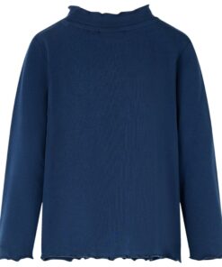 Kindershirt lange mouwen 128 marineblauw