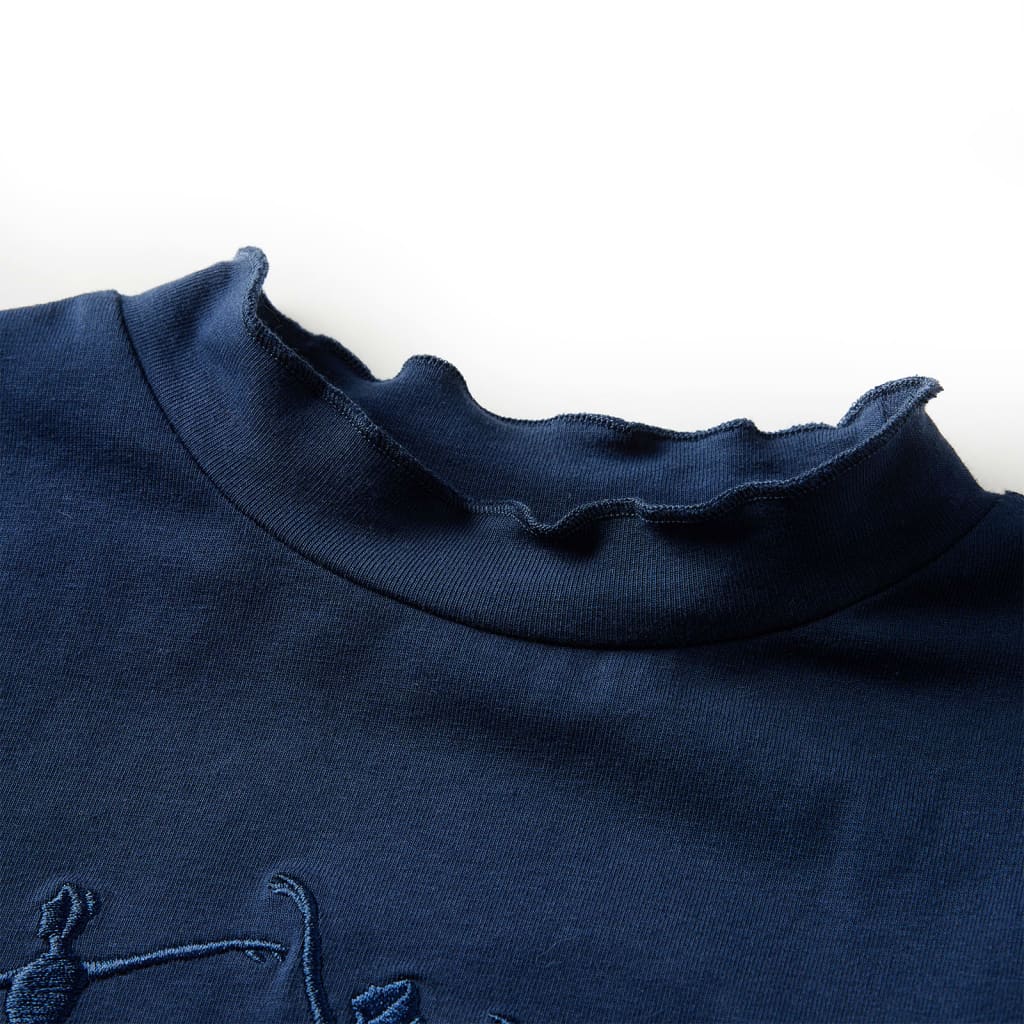 Kindershirt lange mouwen 140 marineblauw - Image 3
