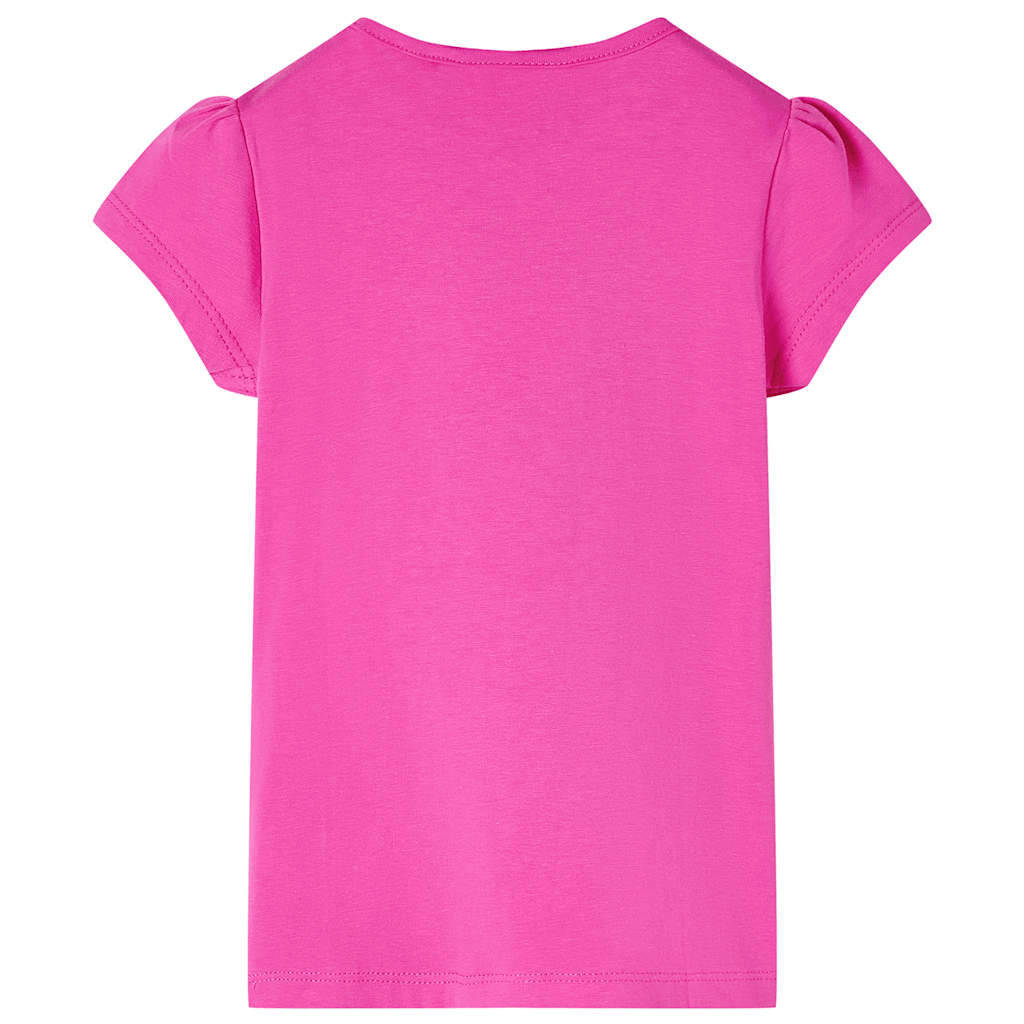 Kindershirt met kapmouwen 104 donkerroze