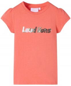 Kindershirt met kapmouwen 104 koraalkleurig