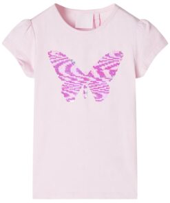 Kindershirt met kapmouwen 104 zachtroze