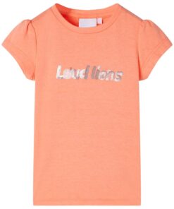 Kindershirt met kapmouwen 116 neonoranje