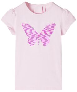 Kindershirt met kapmouwen 116 zachtroze