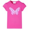 Kindershirt met kapmouwen 128 donkerroze