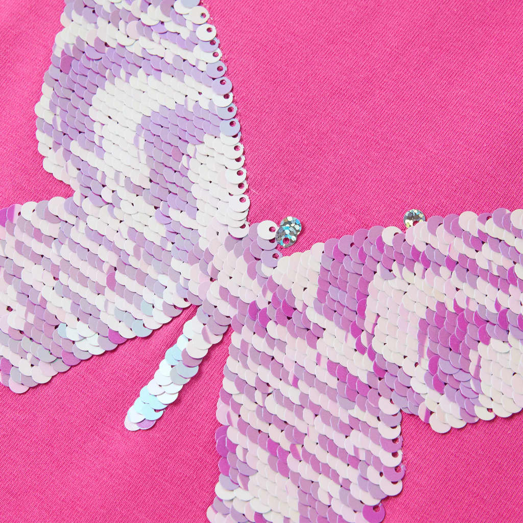 Kindershirt met kapmouwen 128 donkerroze - Image 4