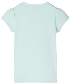Kindershirt met kapmouwen 128 lichtmintkleur