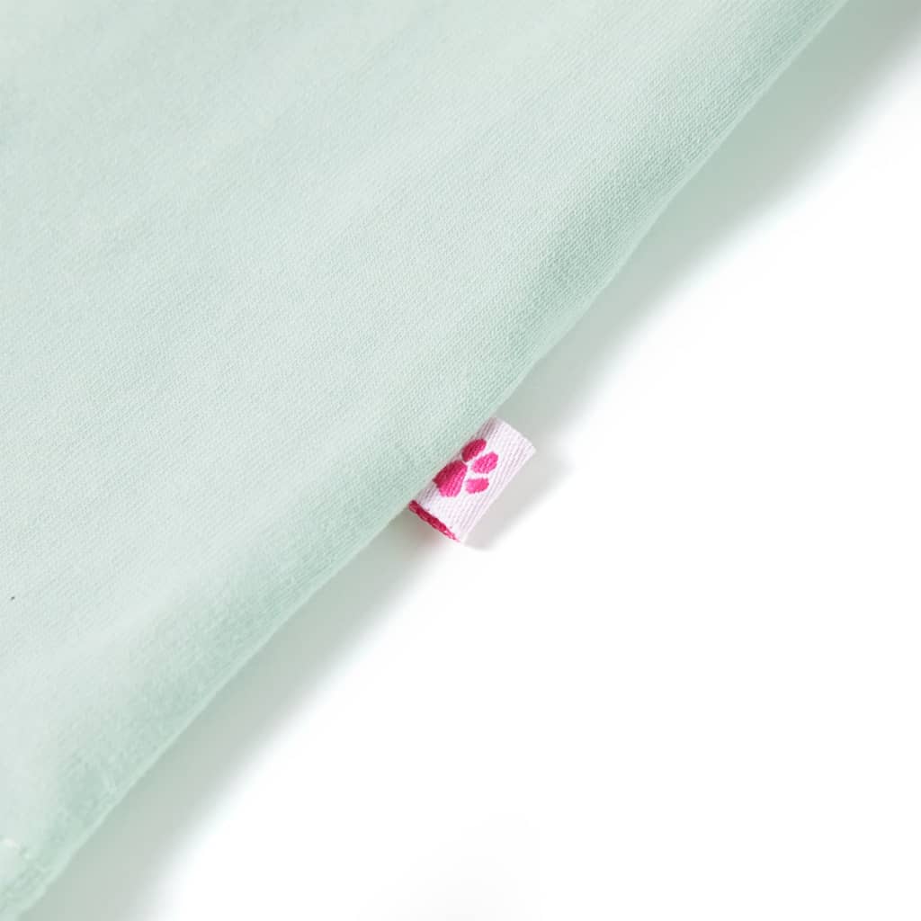 Kindershirt met kapmouwen 128 lichtmintkleur - Image 5