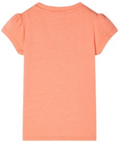 Kindershirt met kapmouwen 128 neonoranje