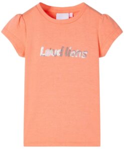 Kindershirt met kapmouwen 128 neonoranje