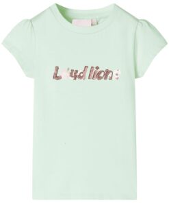 Kindershirt met kapmouwen 128 zachtgroen