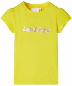 Kindershirt met kapmouwen 140 felgeel