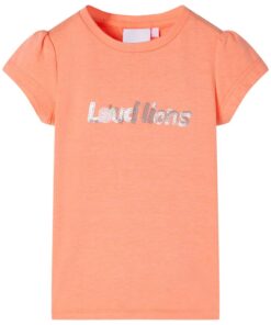 Kindershirt met kapmouwen 140 neonoranje