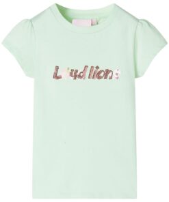 Kindershirt met kapmouwen 140 zachtgroen