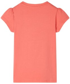 Kindershirt met kapmouwen 92 koraalkleurig