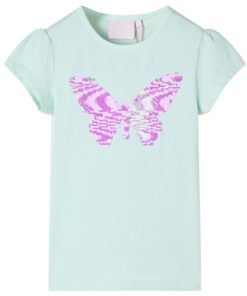 Kindershirt met kapmouwen 92 lichtmintkleur
