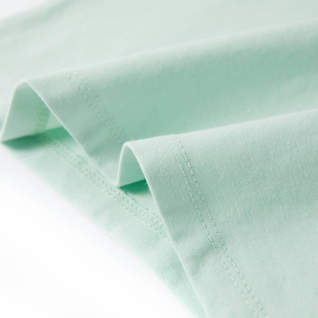 Kindershirt met kapmouwen 92 lichtmintkleur - Image 6