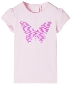 Kindershirt met kapmouwen 92 zachtroze