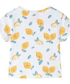 Kindershirt met knoop in de zoom 128 ecru
