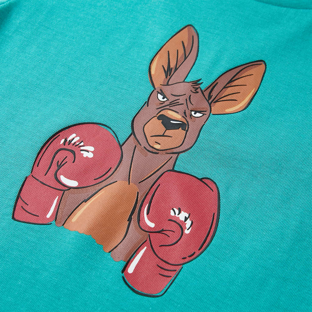 Kindershirt met korte mouwen 104 donkermintkleurig - Image 4