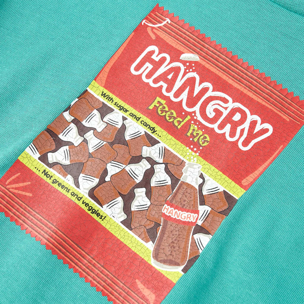 Kindershirt met korte mouwen 104 donkermintkleurig - Image 4