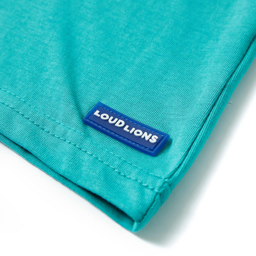 Kindershirt met korte mouwen 104 donkermintkleurig - Image 5