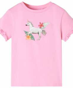 Kindershirt met korte mouwen 104 felroze