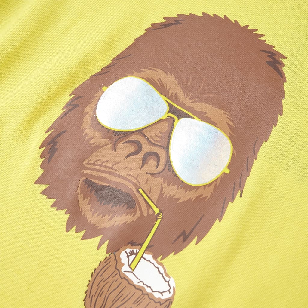 Kindershirt met korte mouwen 104 geel - Image 4