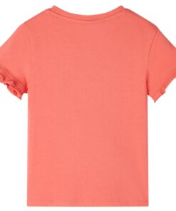 Kindershirt met korte mouwen 104 koraalkleurig