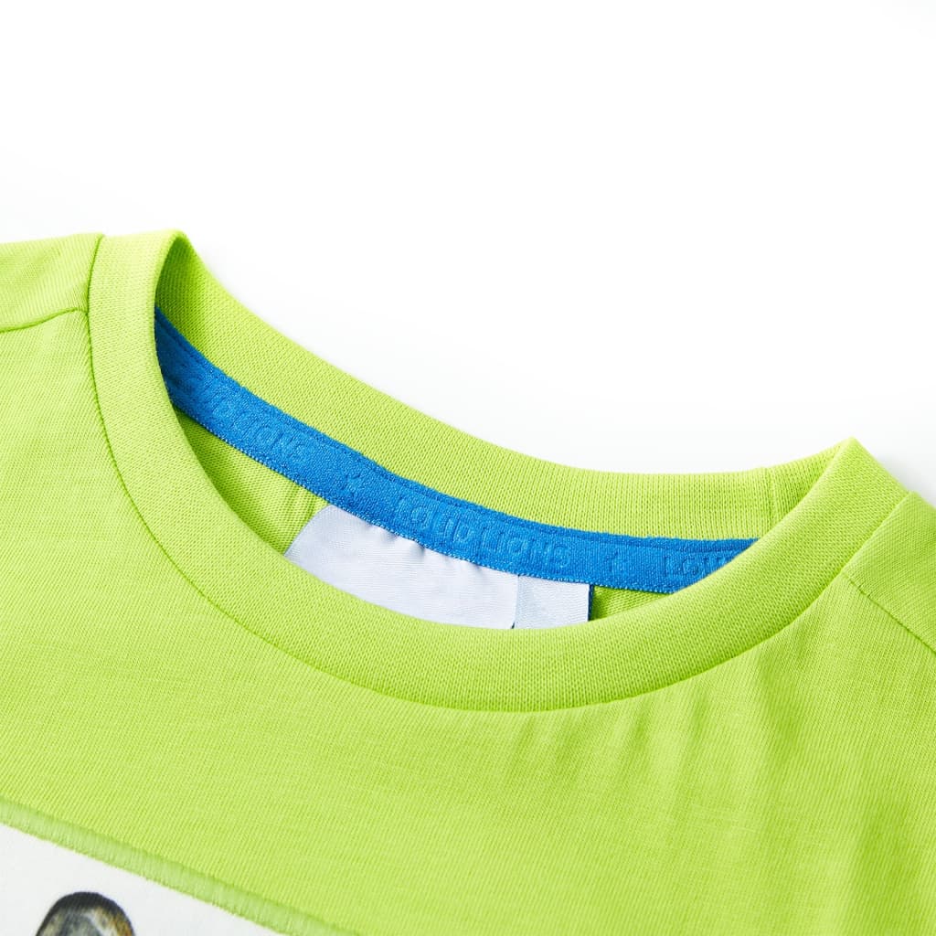Kindershirt met korte mouwen 104 limoengroen - Image 3