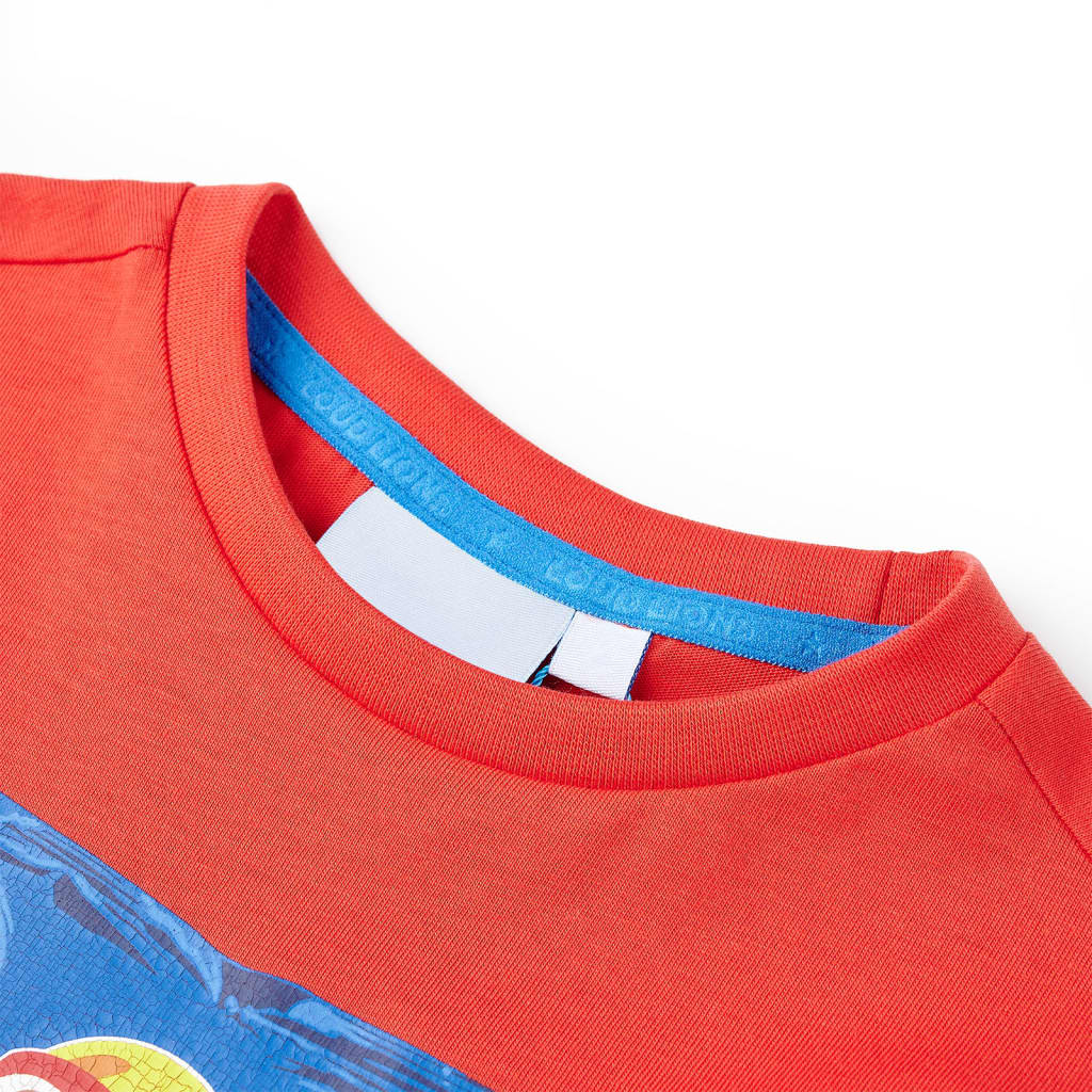 Kindershirt met korte mouwen 104 rood - Image 3