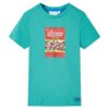 Kindershirt met korte mouwen 116 donkermintkleurig