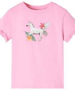 Kindershirt met korte mouwen 116 felroze