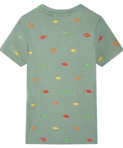 Kindershirt met korte mouwen 116 kakikleurig