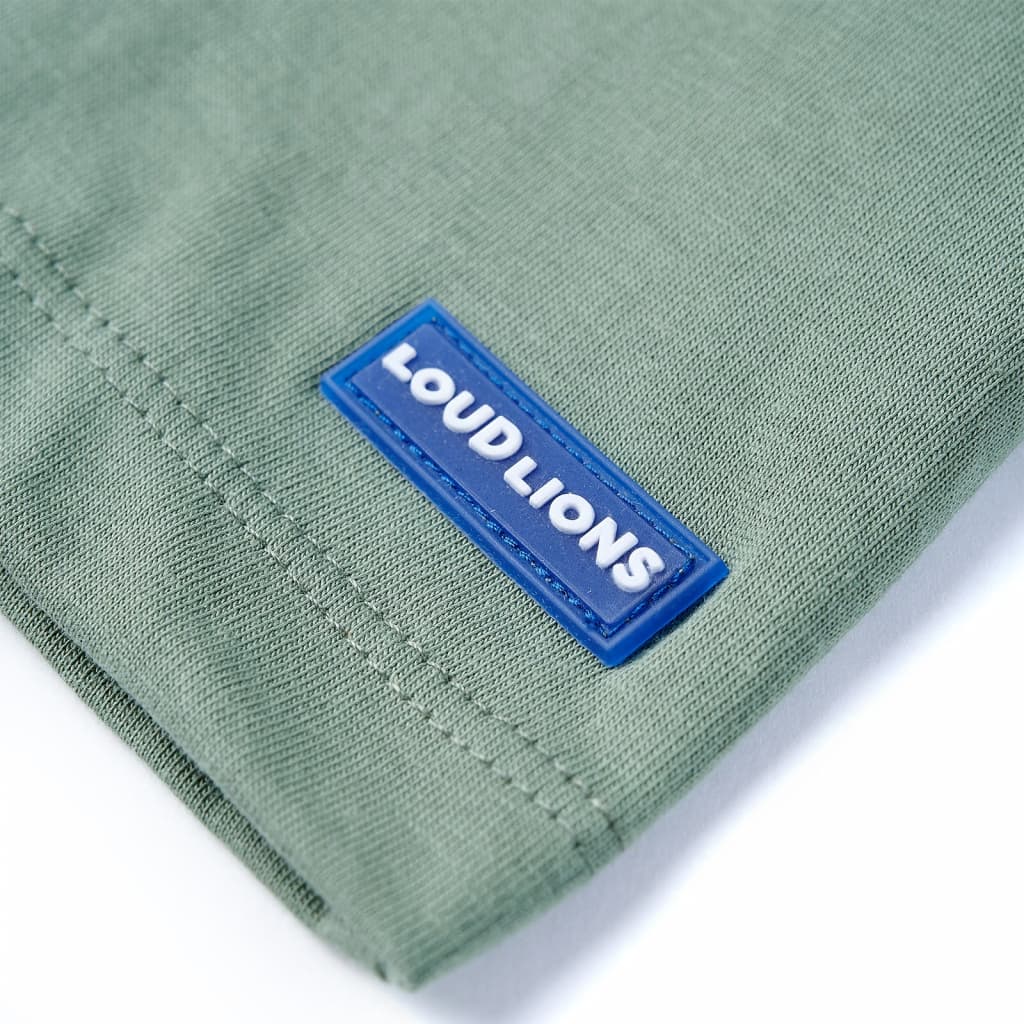 Kindershirt met korte mouwen 116 kakikleurig - Image 5