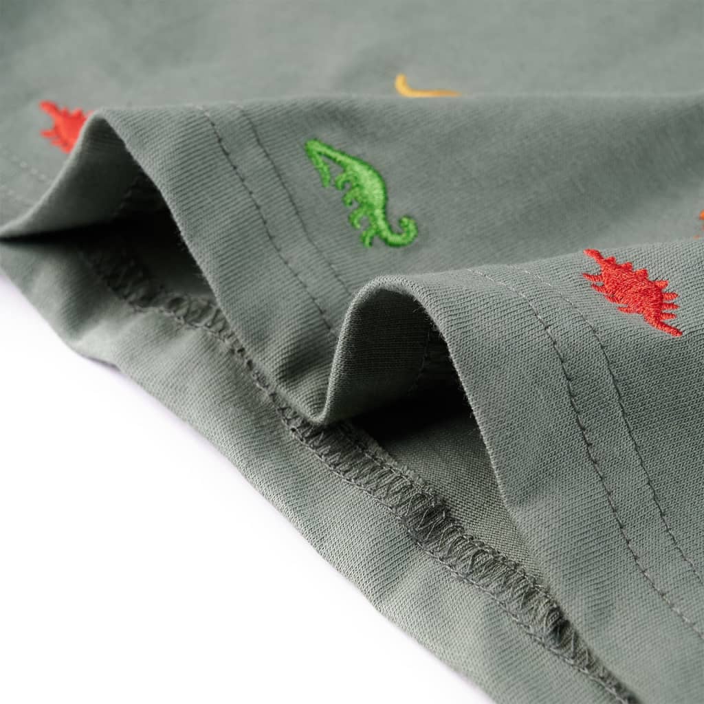 Kindershirt met korte mouwen 116 kakikleurig - Image 6