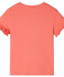 Kindershirt met korte mouwen 116 koraalkleurig